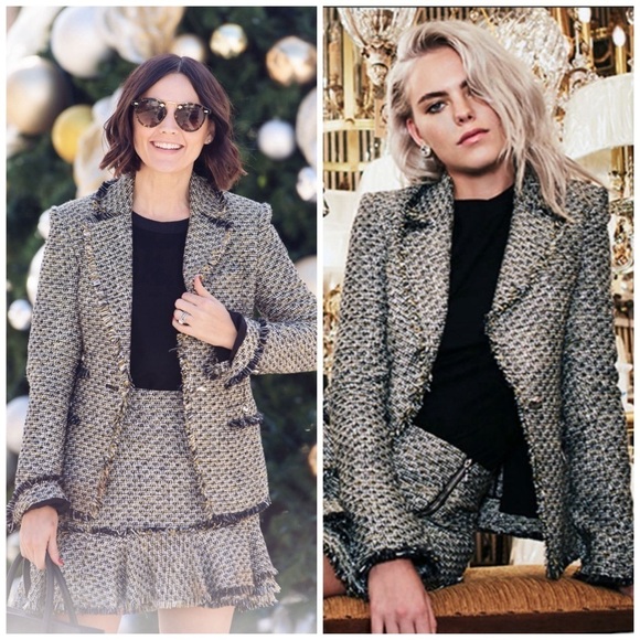 Veronica Beard Fabian Tweed Boucle Fringe Blazer Jacket Size 10 - Picture 1 of 7